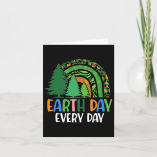 Earth Day Every Day Pine Tree Rainbow Earth Lover  Card