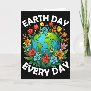 Earth Day Every Day Rainbow Globe Save The Planet Card