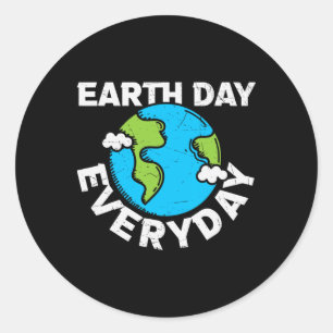 Earth Day Every Day Rainbow Make The Earth Green A Classic Round Sticker