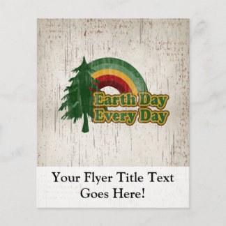 Earth Day Every Day, Retro Rainbow Flyer