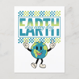 Earth Day every day retro style design Postcard