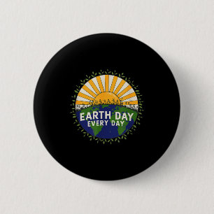 Earth Day Every Day Retro Vintage Eco 6 Cm Round Badge