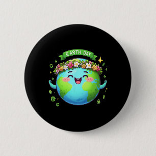 Earth Day Every Day Retro Vintage Men Women Kids N 6 Cm Round Badge