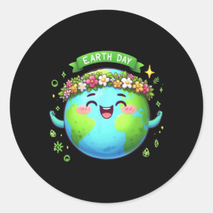 Earth Day Every Day Retro Vintage Men Women Kids N Classic Round Sticker