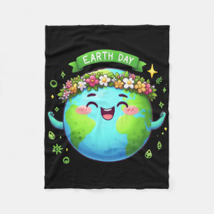 Earth Day Every Day Retro Vintage Men Women Kids N Fleece Blanket