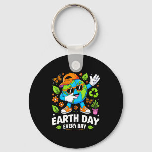 Earth day every day save the planet dabbing eco key ring