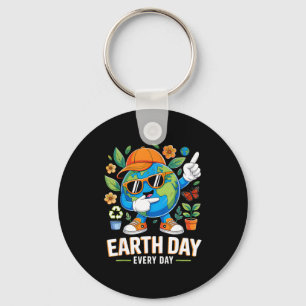 Earth day every day save the planet dabbing eco key ring