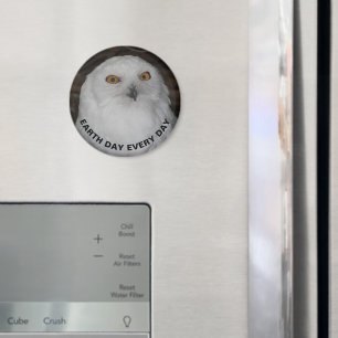 Earth Day Every Day Snowy Owl Photo Magnet