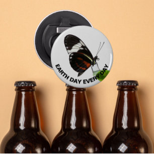 Earth Day Every Day Tiger Longwing Butterfly Photo Bottle Opener