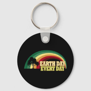 Earth Day Every Day Tree Environmental Protection Key Ring