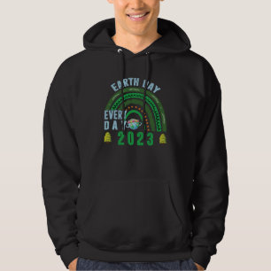 Earth Day Everyday 2023 Rainbow Leopard Floral Ear Hoodie