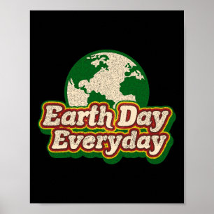Earth Day Everyday 51th Anniversary Cute Planet Te Poster