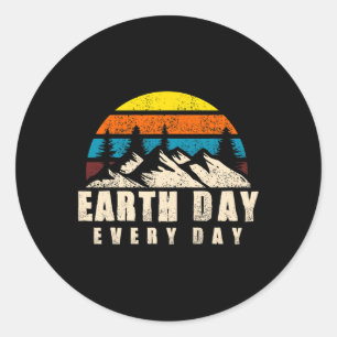Earth Day Everyday 51th Anniversary Planet Teacher Classic Round Sticker