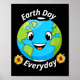 Earth day everyday,arth day for women,men,and kids poster