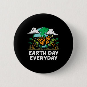 Earth Day Everyday Butterfly Cute Environment Men 6 Cm Round Badge