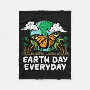 Earth Day Everyday Butterfly Cute Environment Men Fleece Blanket