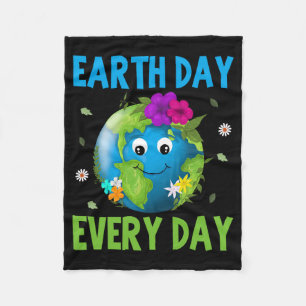Earth Day Everyday Environment Conservation Cute E Fleece Blanket
