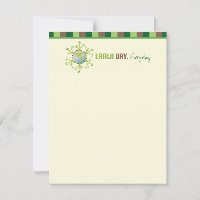 "Earth Day. Everyday." Flat Note Cards (Front)