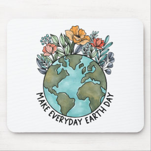 Earth Day Everyday Flower Planet Anniversary Women Mouse Mat