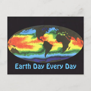 Earth Day everyday Global sea surface temperature Postcard