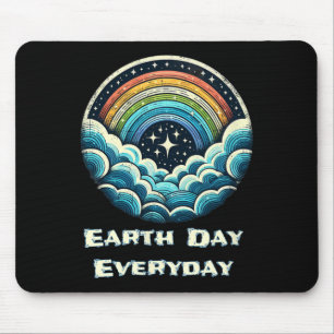 Earth Day Everyday Globe Rainbow Earth Day Awarene Mouse Mat