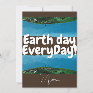 earth day everyday, go green, elegant art science card