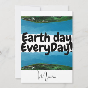 earth day everyday, go green, elegant art science card