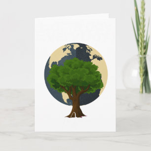 Earth Day Everyday Go Green Elegant Art Science T Card