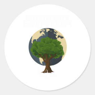 Earth Day Everyday Go Green Elegant Art Science T Classic Round Sticker