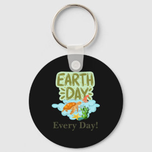 Earth Day Everyday Go Green Save Our Planet Post T Key Ring