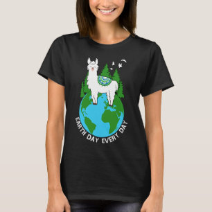 Earth Day Everyday Llama Cool Pro Environment Love T-Shirt