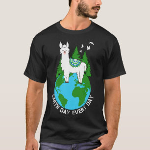 Earth Day Everyday Llama Cool Pro Environment Love T-Shirt
