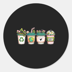 Earth Day Everyday Paper Cup Save Planet For Coffe Classic Round Sticker