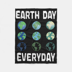 Earth Day Everyday Planet Anniversary Earth Day Fleece Blanket