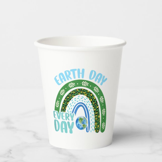 Earth Day Everyday Protect Our Planet Paper Cups (Front)