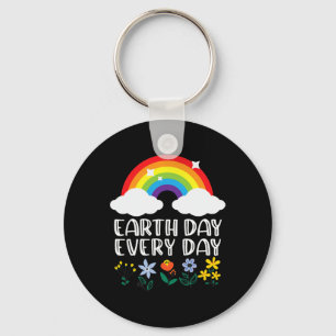 Earth Day Everyday Rainbow Flower Earth Day Save N Key Ring