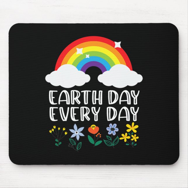 Earth Day Everyday Rainbow Flower Earth Day Save N Mouse Mat (Front)