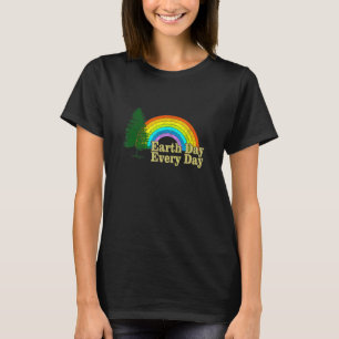 Earth Day Everyday Rainbow Pine Tree Happy Earth T-Shirt