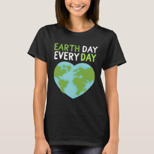 Earth Day Everyday Rainbow Pine Tree Nature Green  T-Shirt