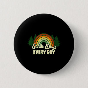 Earth Day Everyday Rainbow Pine Trees 6 Cm Round Badge