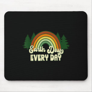 Earth Day Everyday Rainbow Pine Trees Mouse Mat