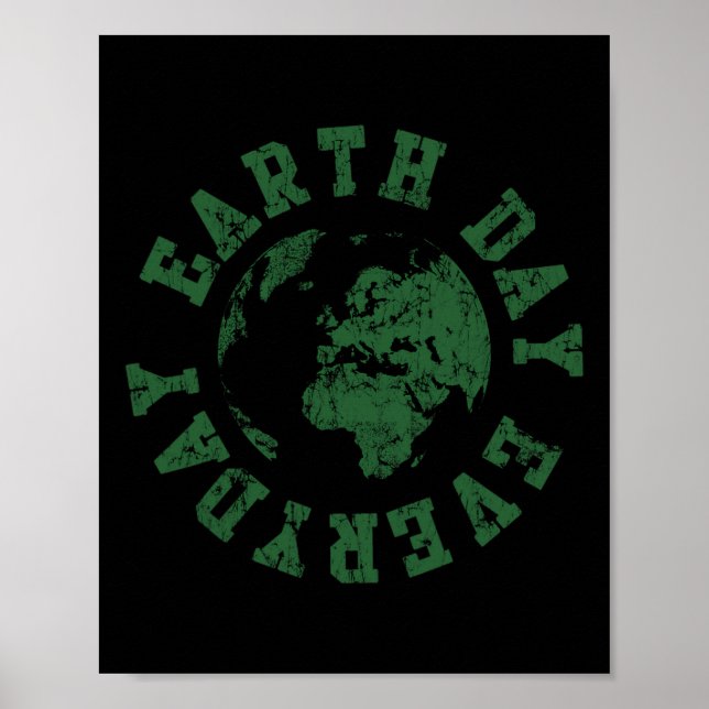 Earth Day Everyday Retro Environmental  Poster (Front)
