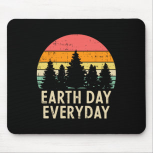 Earth Day Everyday Trees Retro Nature Environmenta Mouse Mat