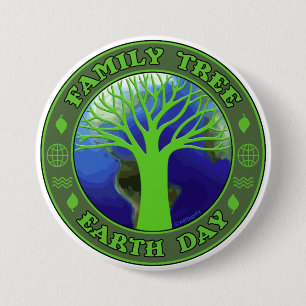 Earth Day Family Tree 7.5 Cm Round Badge