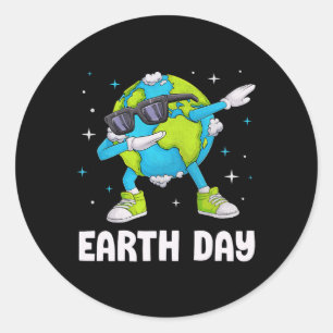 Earth Day Funny Dab Dabbing Earth Day Design Kids Classic Round Sticker