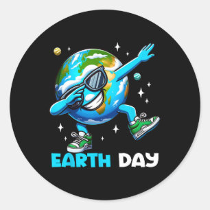 Earth Day - Funny Dab Earth Day Kids Boys Dabbing Classic Round Sticker