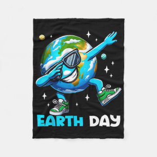 Earth Day - Funny Dab Earth Day Kids Boys Dabbing  Fleece Blanket