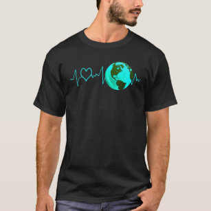 Earth Day Gift Heartbeat Recycling Climate Change T-Shirt