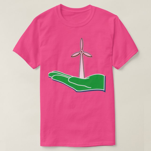 Earth Day Gift Wind Turbine Technician Renewable E T-Shirt (Design Front)