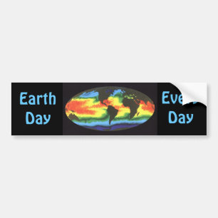 Earth Day - Global sea surface temperature Bumper Sticker